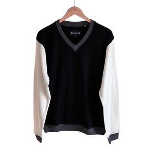 DETAILED Men’s Wool Blend Colorblock V-Neck Sweater Size L